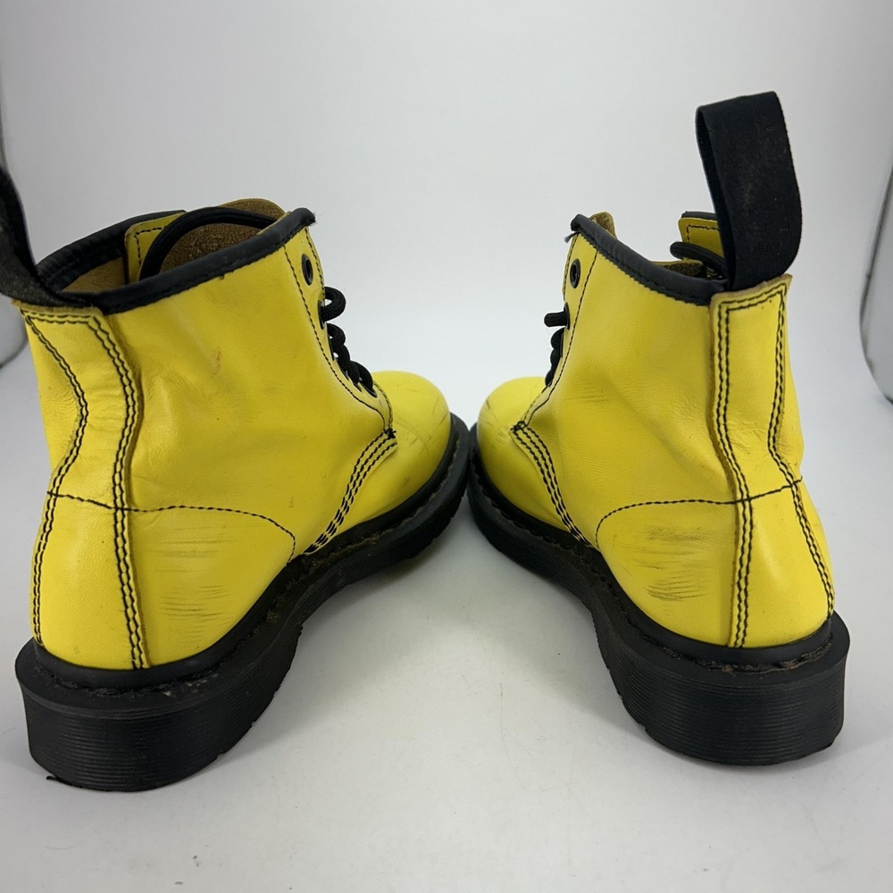 Dr.‎ Martens 101 Boots Womens Size 5 Yellow Smooth Leather Ankle Combat Lace Up - Picture 8 of 16